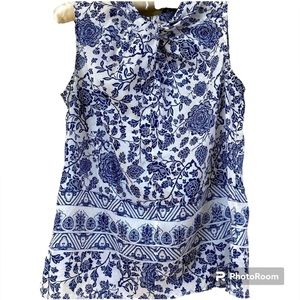 Brooks Brothers floral sleeveless tank blouse, Sz 6P lightweight